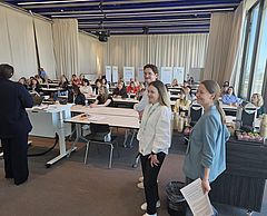 Das Orga-Team im Gruppenraum