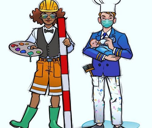 Due persone con abiti da lavoro diversi