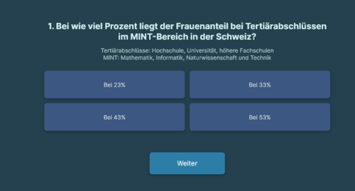 Erste Seite des Quiz