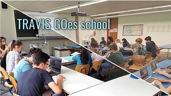 Schulklasse mit Laptops