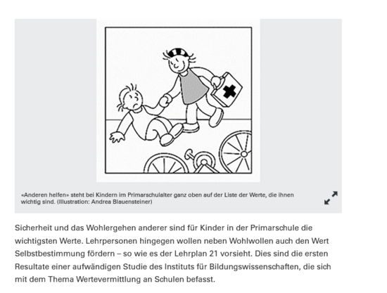 Foto, auf dem ein Kind einem anderen aufhilft