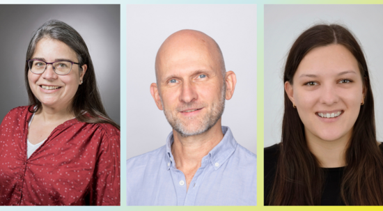 Portraits von Esther Stalder, Dominik Meier und Anja Pfiel