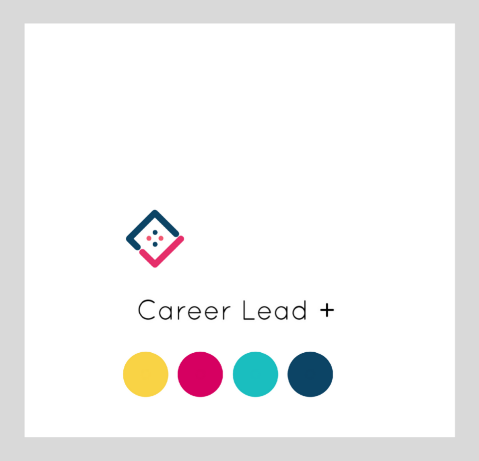 Logo von Career Lead: vier farbige Kreise mit Schriftzug Career Lead und auf der Spitze stehendem Quadrat drüber