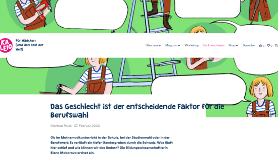Titel und Bild von Frauen in männertypischen Berufen