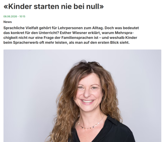 Screenshot vom Artikel mit Profilbild von Esther Wiesner
