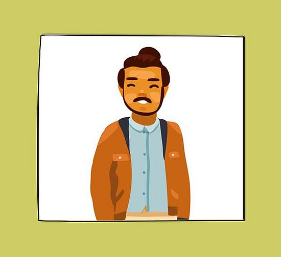 Mann im Cartoonstyle dargestellt