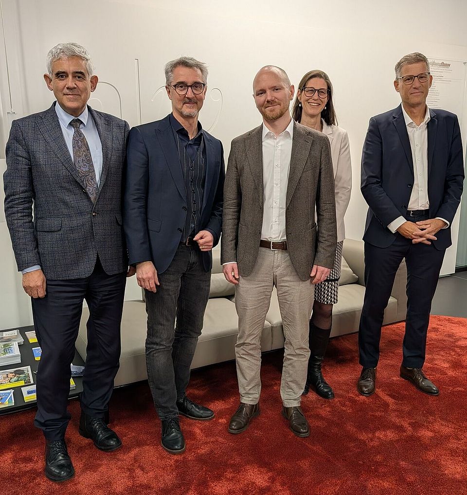 Gruppenbild mit Direktionspräsident FHNW, Susanne Metzger, Rektor PH und Stefan Joller