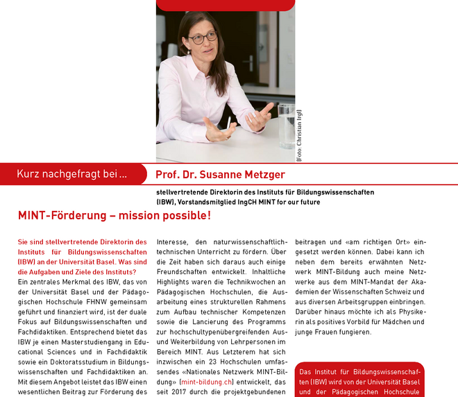 Ausschnitt aus dem Artikel mit Bild von Susanne Metzger