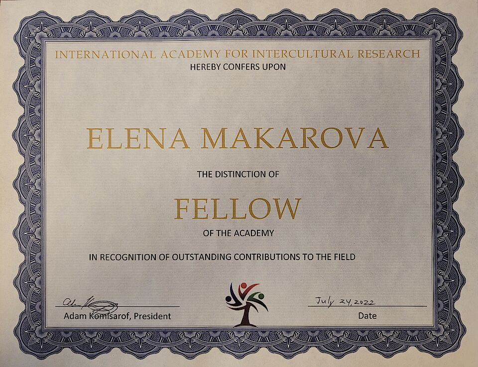 Fellow-Urkunde von Elena Makarova